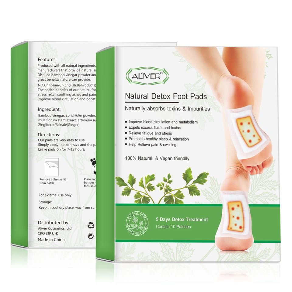 Aliver Natural Detox Foot Pads (Pack of 10)