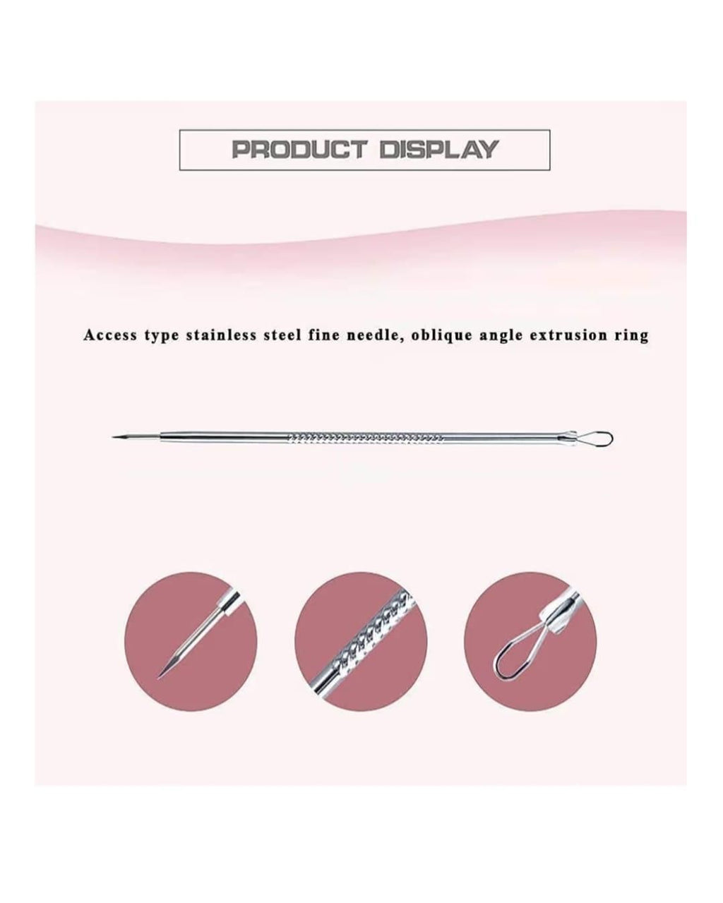 4pcs Set of Tools Spot Extractor Pore Cleansing Needle Hook Kit